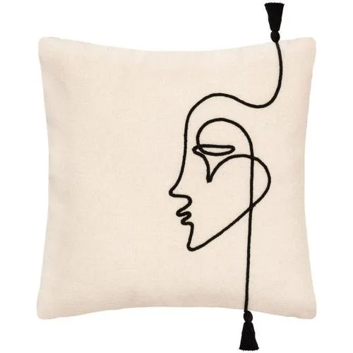 Atmosphera Housse de coussin 40&#215;40 cm Visage corde