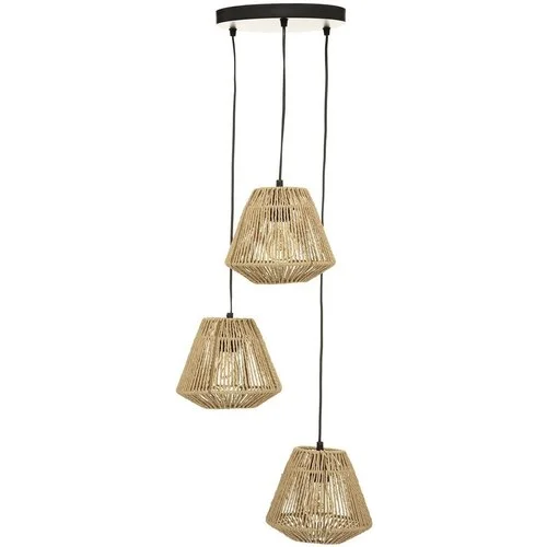 Atmosphera Suspension corde 3 lampes Jily naturel D20