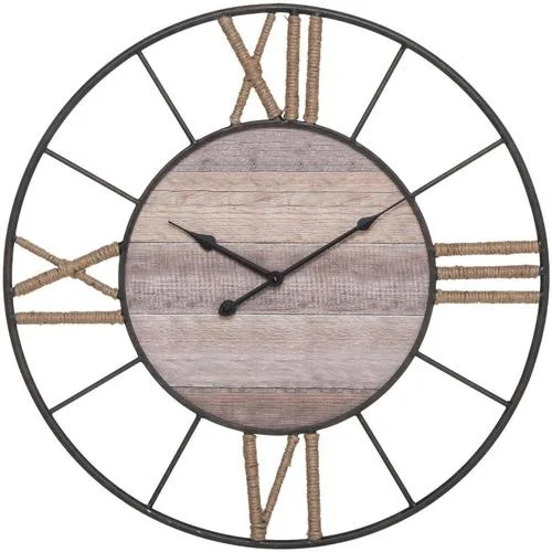 Atmosphera Horloge Métal / MDF / Corde D 57 cm Mike &#8211;