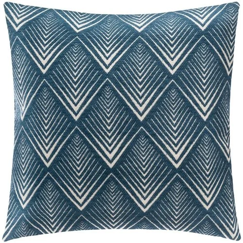 Atmosphera Housse de coussin chenille Géométrique bleu 40&#215;40 cm