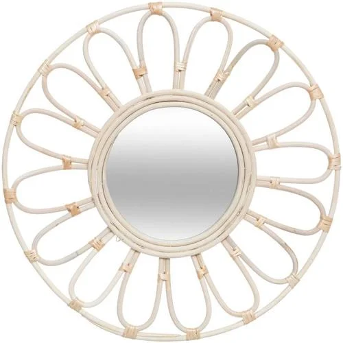 Atmosphera Miroir Fleur en Rotin D56