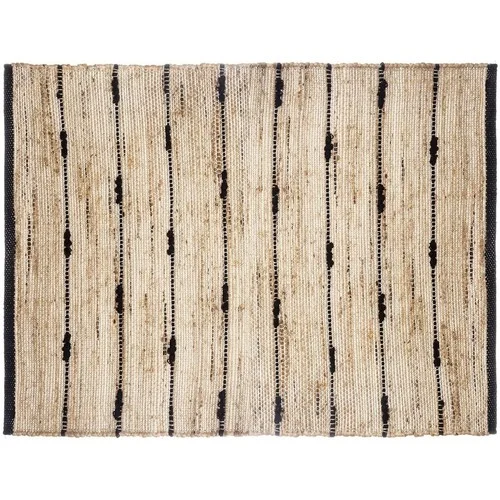 Atmosphera Tapis jute 60&#215;90 cm Ray noir