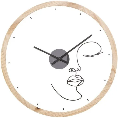 Atmosphera Horloge silencieuse bois Trait Milly visage D45