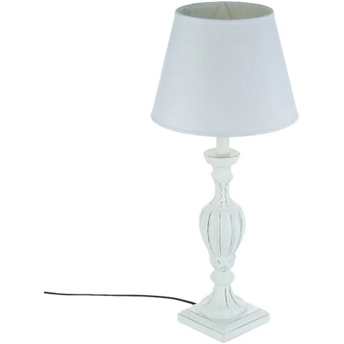 Atmosphera Lampe Patine en bois &#8211; H. 56 cm. &#8211; Blanc