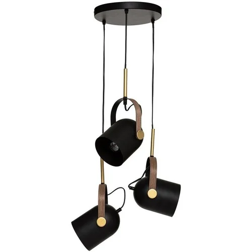 Atmosphera Suspension métal 3 lampes Bil noir doré D12