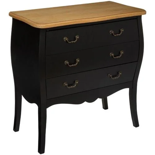 Atmosphera Commode 3 Tiroirs Chrysa Noir &#8211;