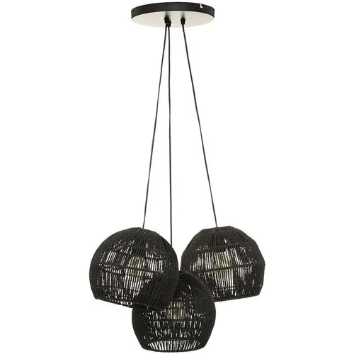 Atmosphera Suspension corde 3 lampes Tropi noir D25