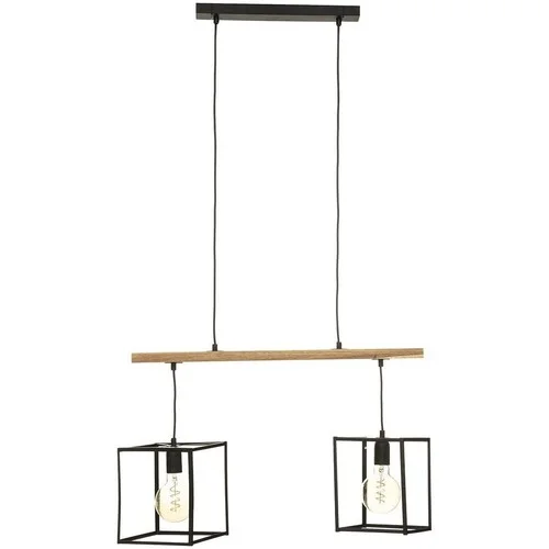 Atmosphera Suspension métal 2 lampes Sideo noir L70