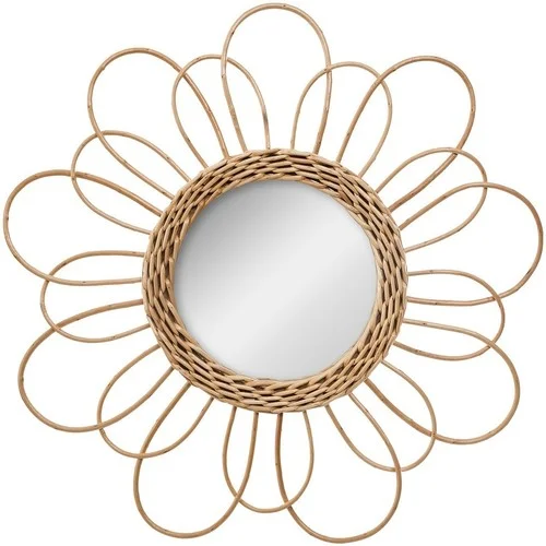 Atmosphera Miroir en rotin fleur D38