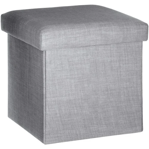 Atmosphera Pouf coffre pliable Tomaz &#8211; L. 38 x H. 38 cm