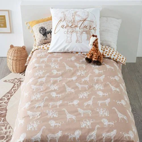 Atmosphera Housse de couette enfant 140&#215;200 Savane + taie