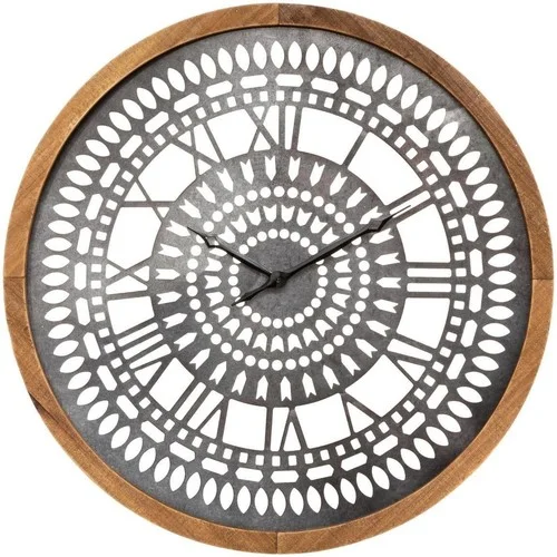 Atmosphera Horloge Bois / Métal D 63 cm Louison &#8211;