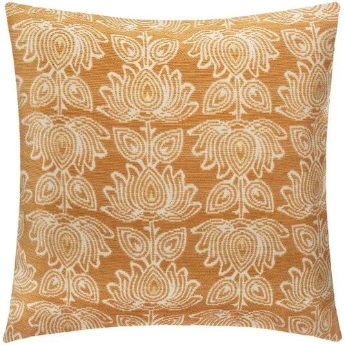 Atmosphera Housse de coussin chenille Fleur ocre 40&#215;40 cm