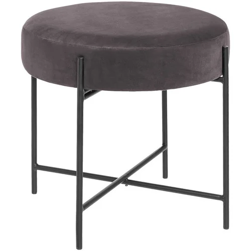 Atmosphera Tabouret velours Arty gris