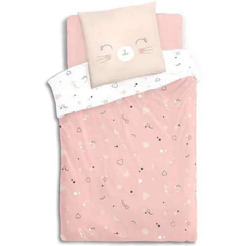 Atmosphera Housse de couette enfant 140&#215;200 Chat + taie bio