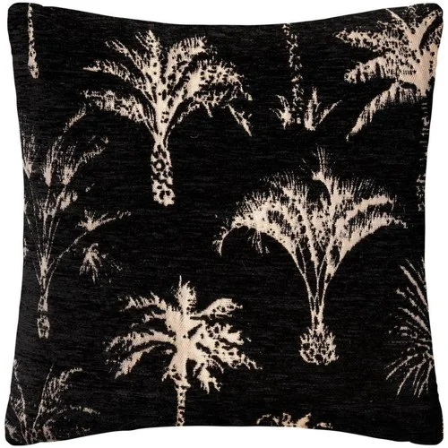 Atmosphera Housse de coussin chenille 40&#215;40 cm Palmier noir