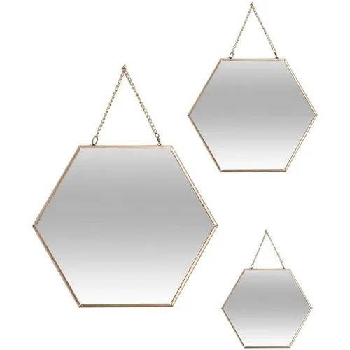 Atmosphera Ensemble de 3 miroirs Hexa chaîne or