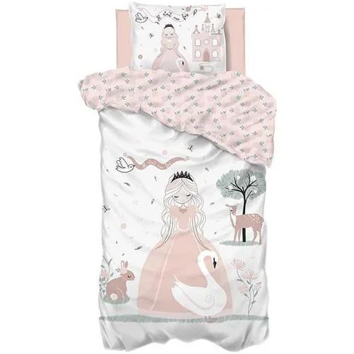 Atmosphera Housse de couette enfant 140&#215;200 Princesse + taie