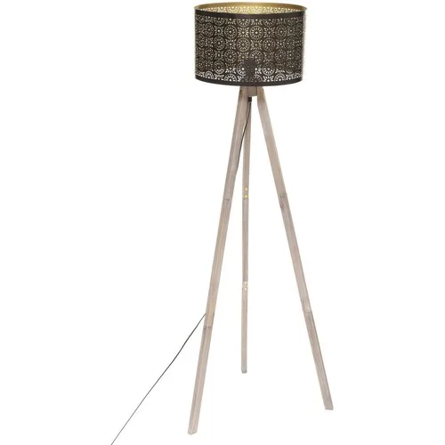 Atmosphera Lampadaire trépied en métal et pin modèle Gypsy