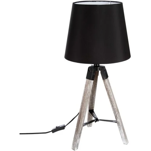 Atmosphera Lampe en bois trépied Runo &#8211; H. 58 cm &#8211; Noir