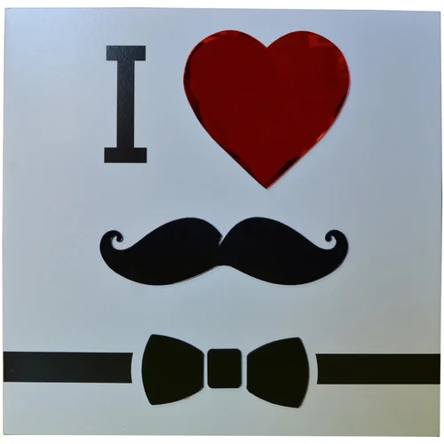 Atmosphera Cadre imprimé Mystery &#8211; 24 x 24 cm &#8211; I love moustache