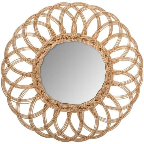 Atmosphera Miroir Rotin Fleur Multi