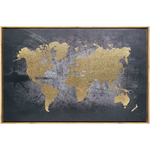 Atmosphera Tableau encadré Monde &#8211; 58 x 88 cm &#8211; Doré